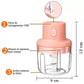 Mini Processador De Alimentos Elétrico 250ml Triturador Recarregável Sem Fio Utensilio de cozinha